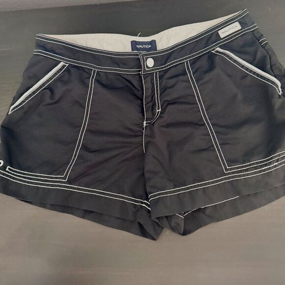vintage nautica black swim shorts, board shorts, size - Picture 1 of 6